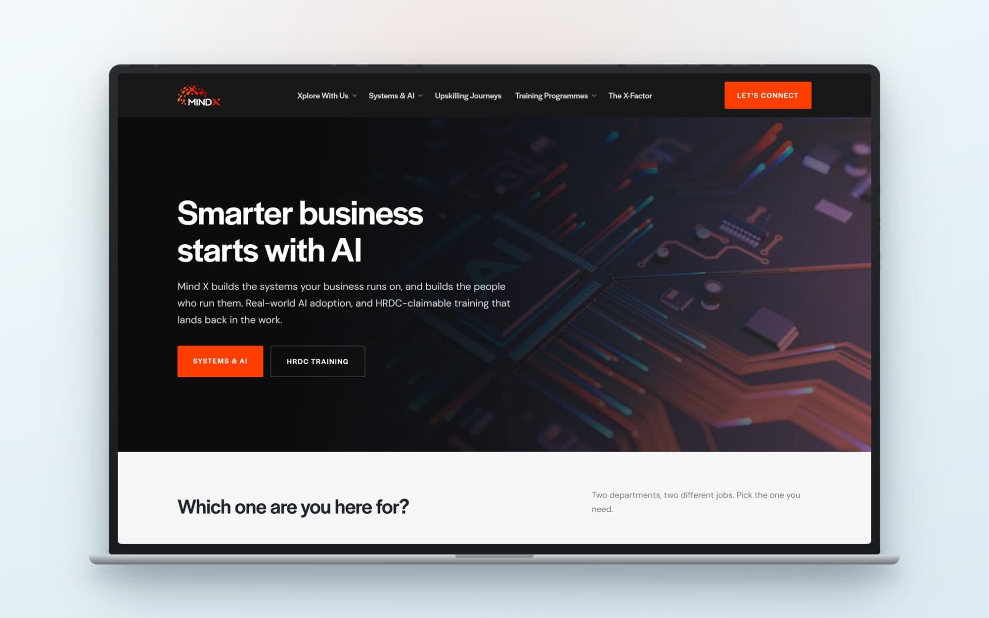 MindX: two businesses, one site