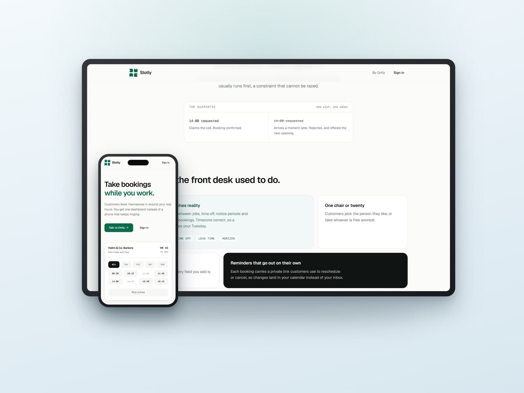 Slotly: booking, end to end